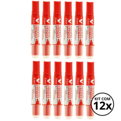 Caixa com 12 Marcadores para Quadro Branco PILOT COR:VERMELHO