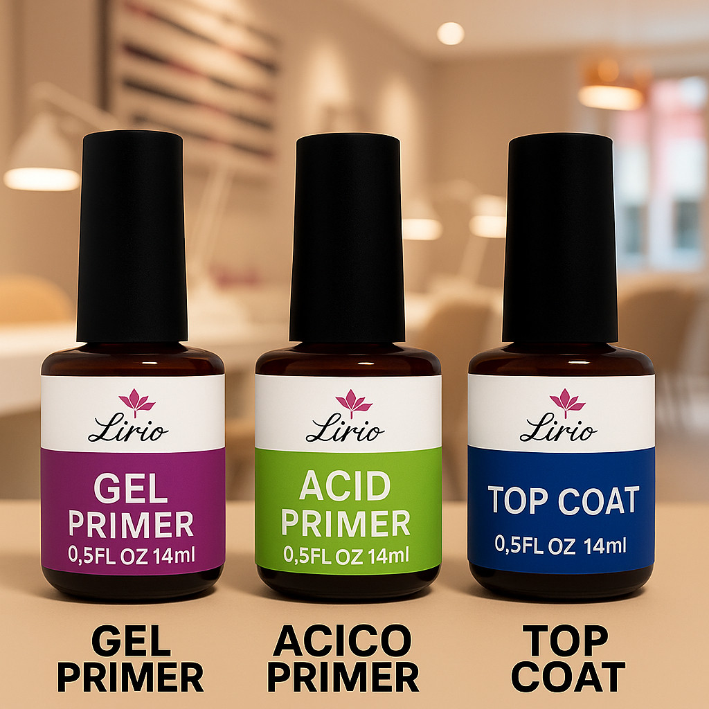 preparadores de unha de gel top coat primer acid primer gel lirio original acabamento perfeito 14 ml em Oferta na Shopee