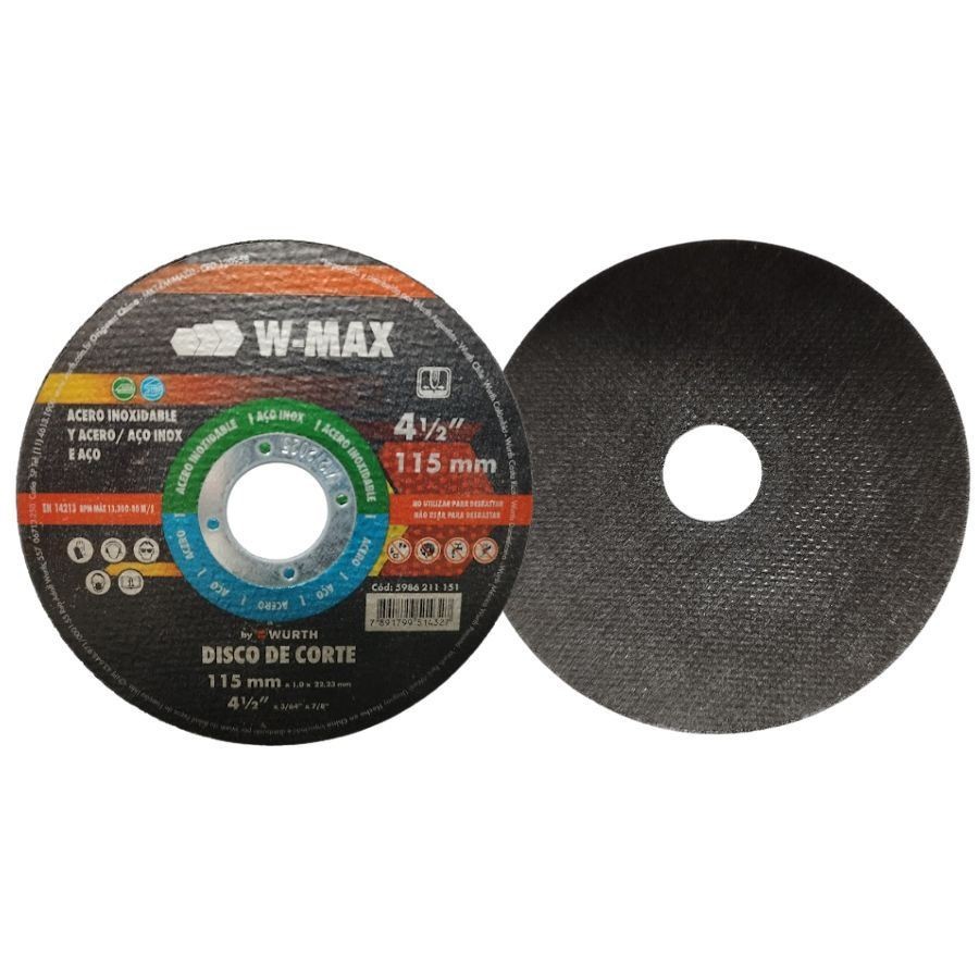 Disco de Corte Aço Inox W-Max Wurth - 4.1/2" (115mm)