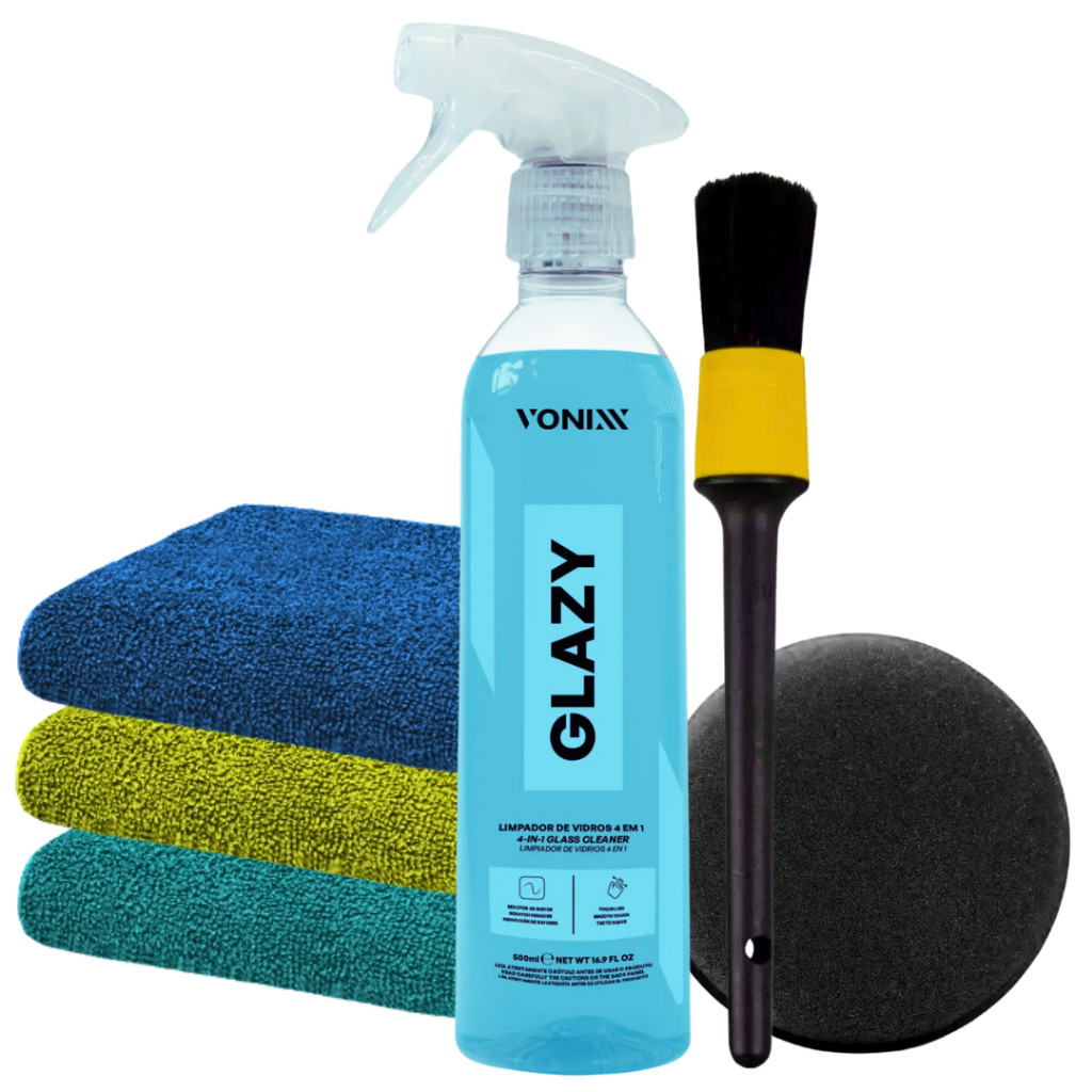 Glazy 500ml 4 Em 1 Redutor De Atrito Limpador Vonixx + Panos Pincel E Brinde em Oferta na Shopee