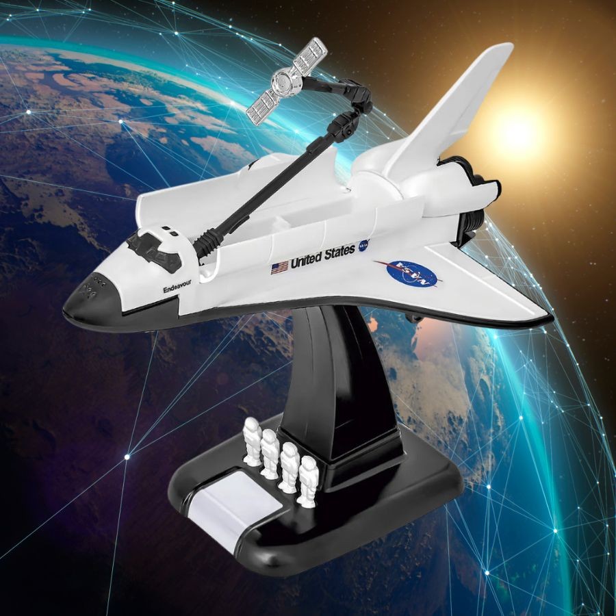 Ônibus Espacial 20cm Brinquedo Kit Massinha de Modelar Astronauta Veiculo Lunar Espacial Rover