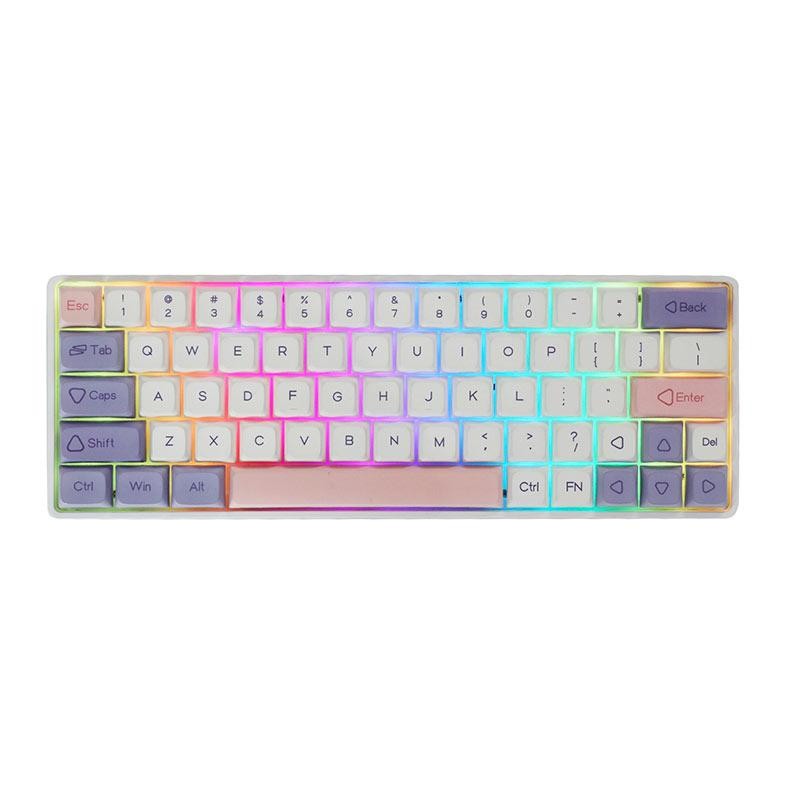 Teclado Mecanico Epomaker EP64, ARGB, Switch Flamingo, Lilac, EP64-LL-FLG