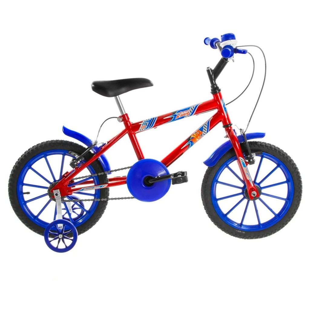 Bicicleta Infantil Masculina Vermelho e Azul Aro 16 c/ Buzina Ultrabikes Brinquedo Presente Criança em Oferta na Shopee