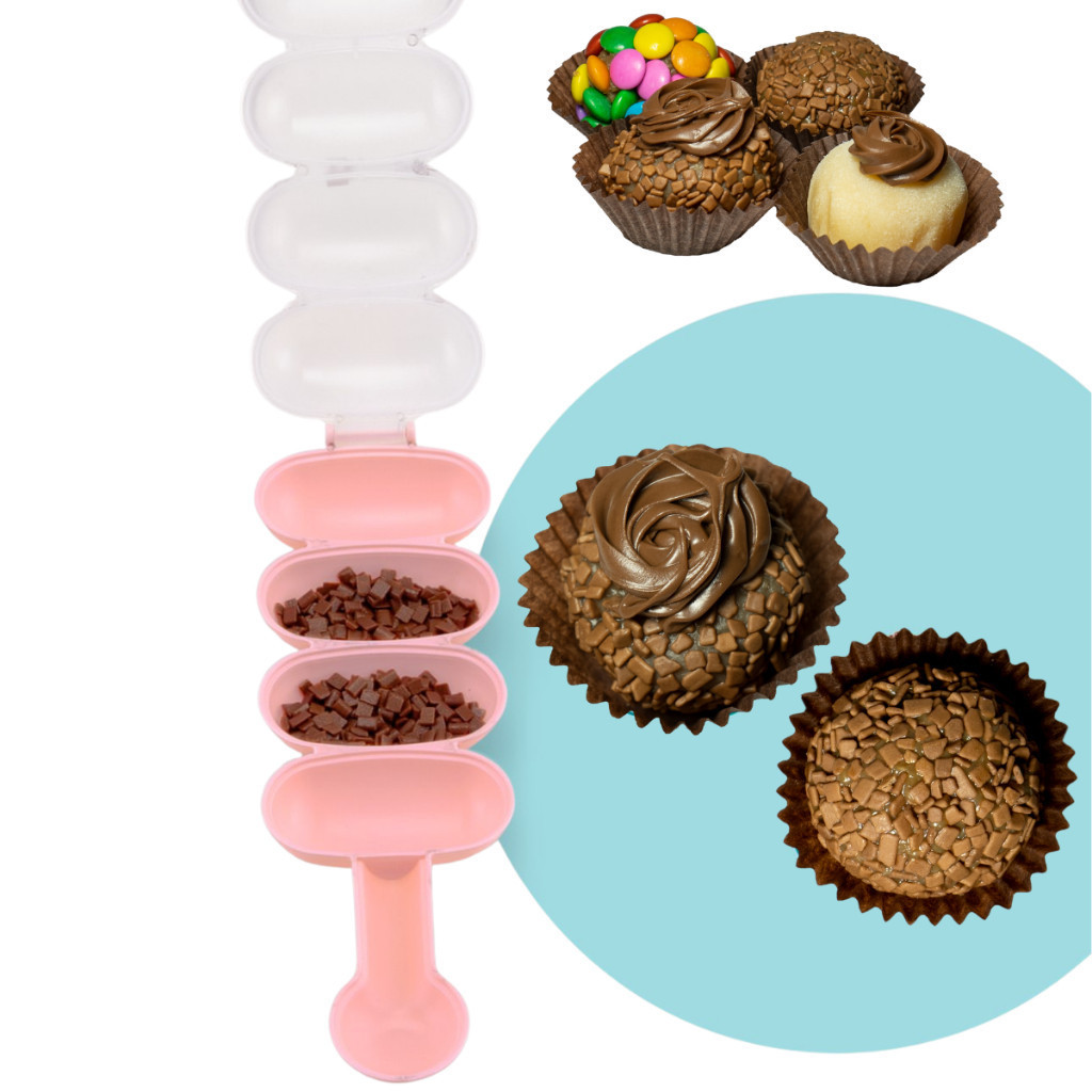 Enrolador Boleador de Brigadeiro Beijinho Sushi Chocalho de Doces 4 Cavidades