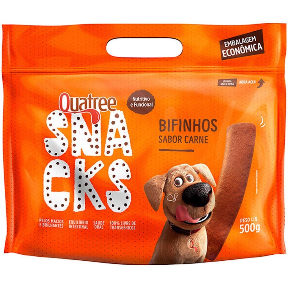 Quatree Snacks Bifinhos Sabor Carne 500g