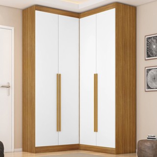 Guarda Roupa Dormitório Casal Canto com 4 Portas 135x130x235 Versatille Yescasa em Oferta na Shopee