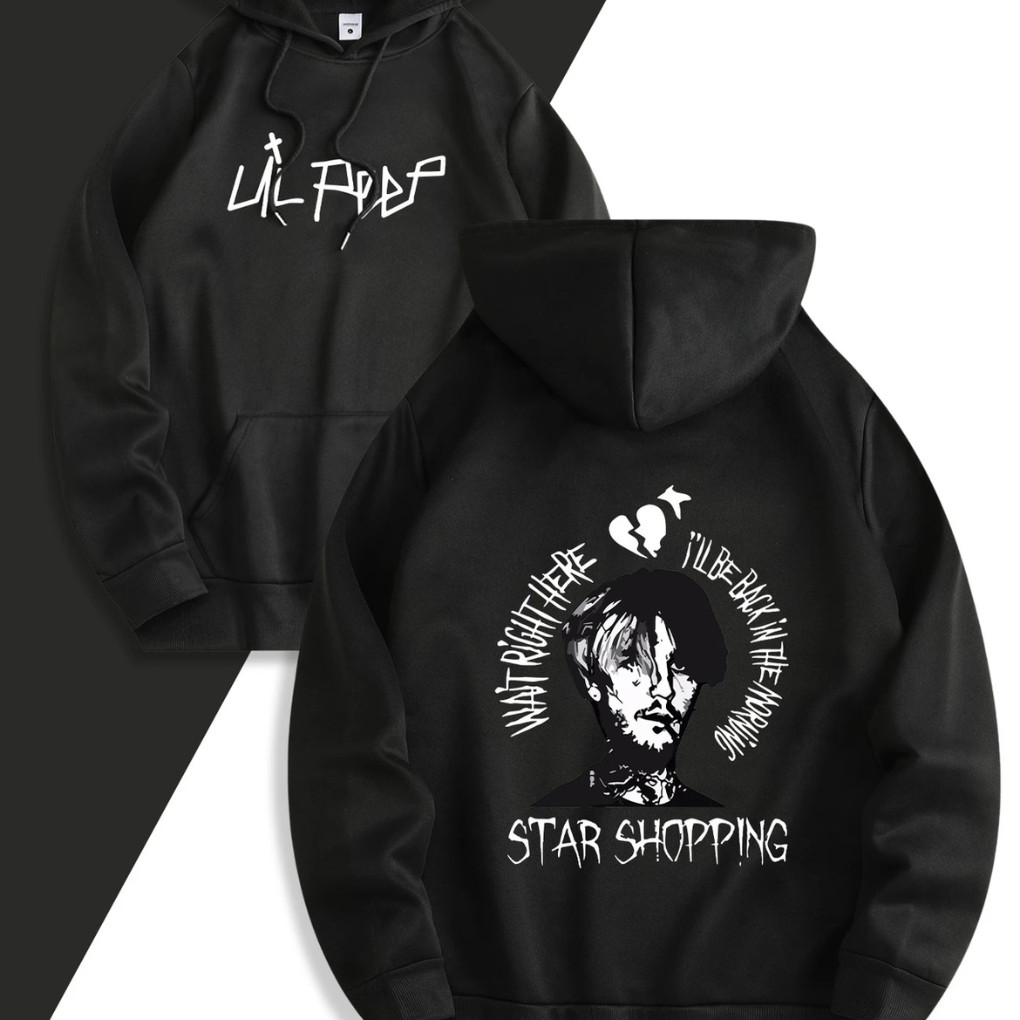 Moletom Canguru Com Capuz Lil Peep Star Shopping Hip-Hop-Rap Freestyle Blusão de Frio