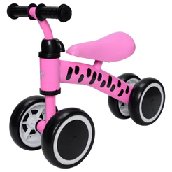 Bicicleta Equilíbrio Andador Infantil Zippy Toys AD21M1 Rosa Bike Sem Pedal 4 Rodas Até 25kg