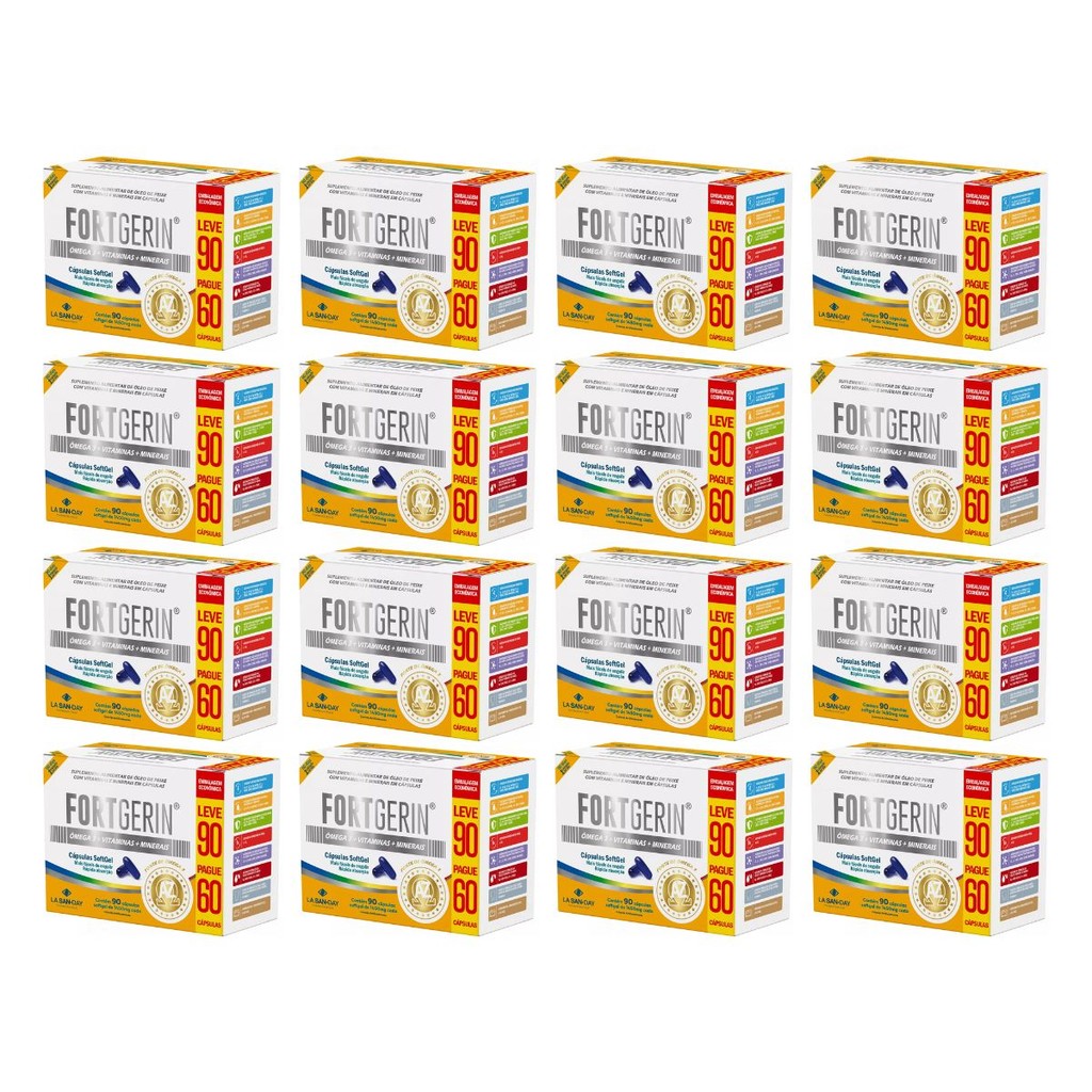 Kit 18 Polivitamínico Ômega 3 Fort Gerin 90Cps - La San Day