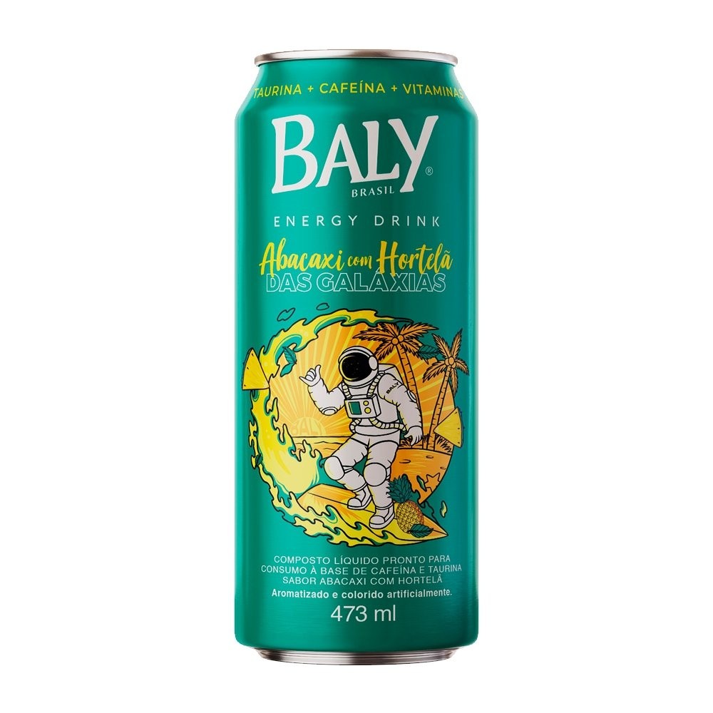 Energético Baly Abacaxi com Hortelã Lata 473ml - Embalagem com 6 Unidades em Oferta na Shopee