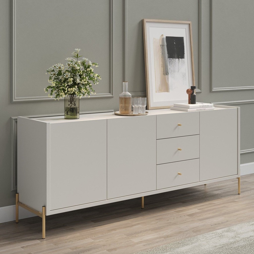 Buffet Moderno com Gavetas e Pés de Aço Jasper em Oferta na Shopee