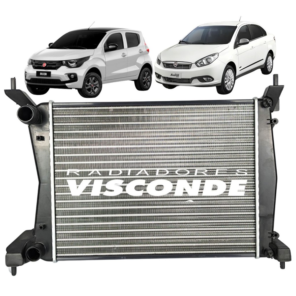 Imagem Radiador Visconde Fiat Fiorino Uno Palio Siena Mobi 1.0 1.4 2012 2014 2016