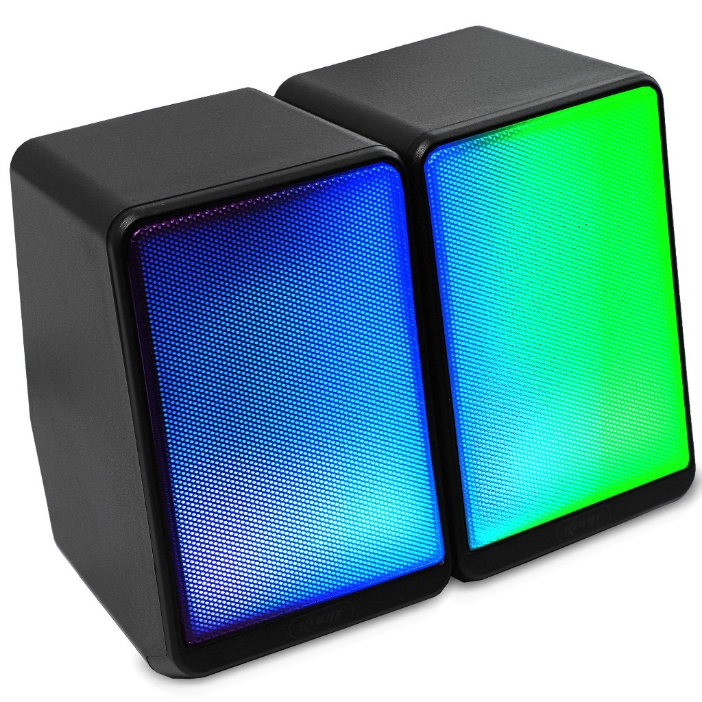 Caixinha De Som Para Pc TV e Notebook Com LED RGB Com Controlador Integrado entrada P2 USB Potente