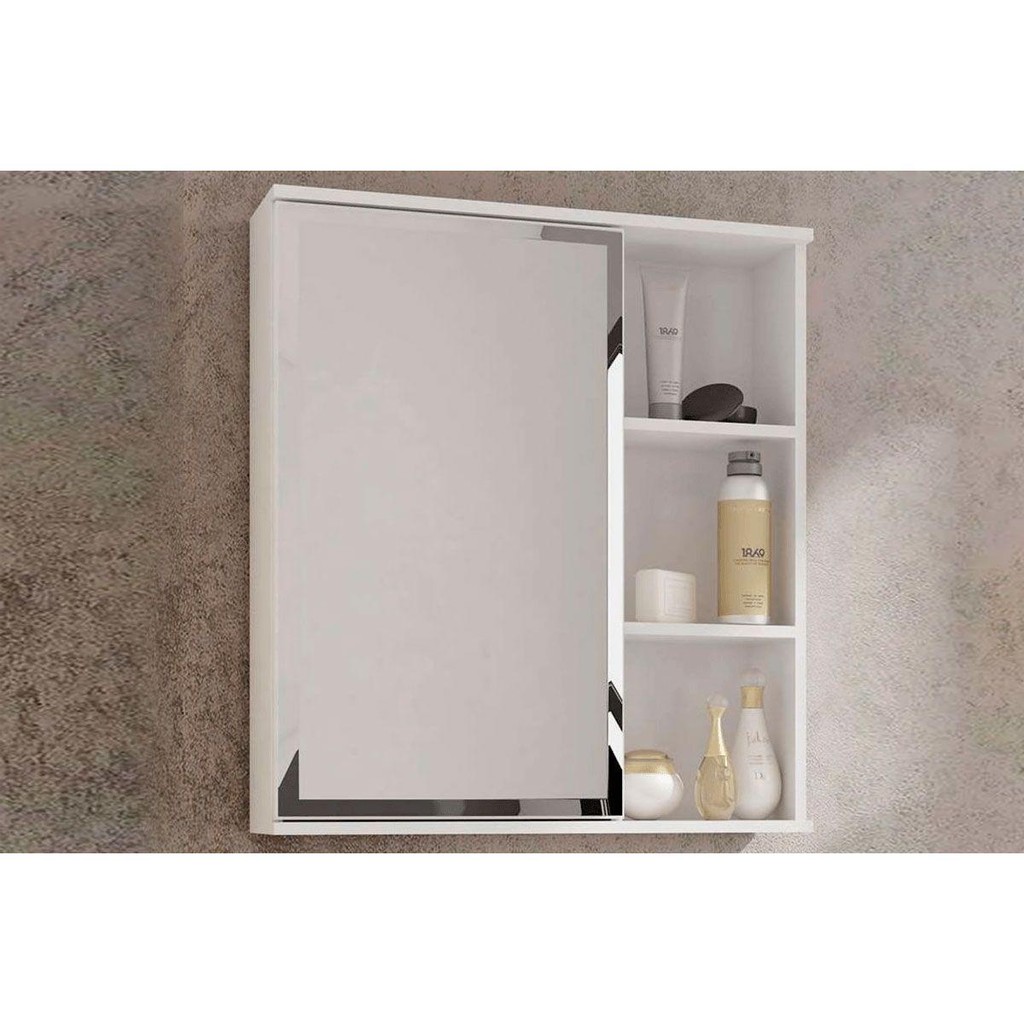 Espelheira de Banheiro Treviso Parede 56X63 Branco - MGM em Oferta na Shopee