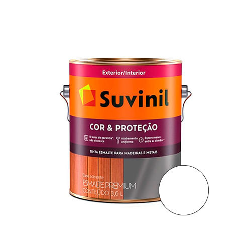 Tinta Esmalte Sintético Cor e Proteção Branco Brilhante 3,6L - SUVINIL - Home & Living