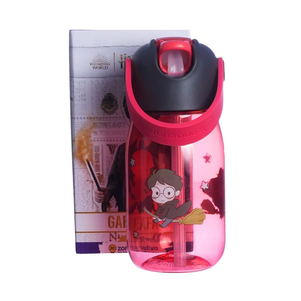 Garrafa Infantil Flip 400ml Harry Potter Cute com Alça e Bico de Silicone Zona Criativa em Oferta na Shopee