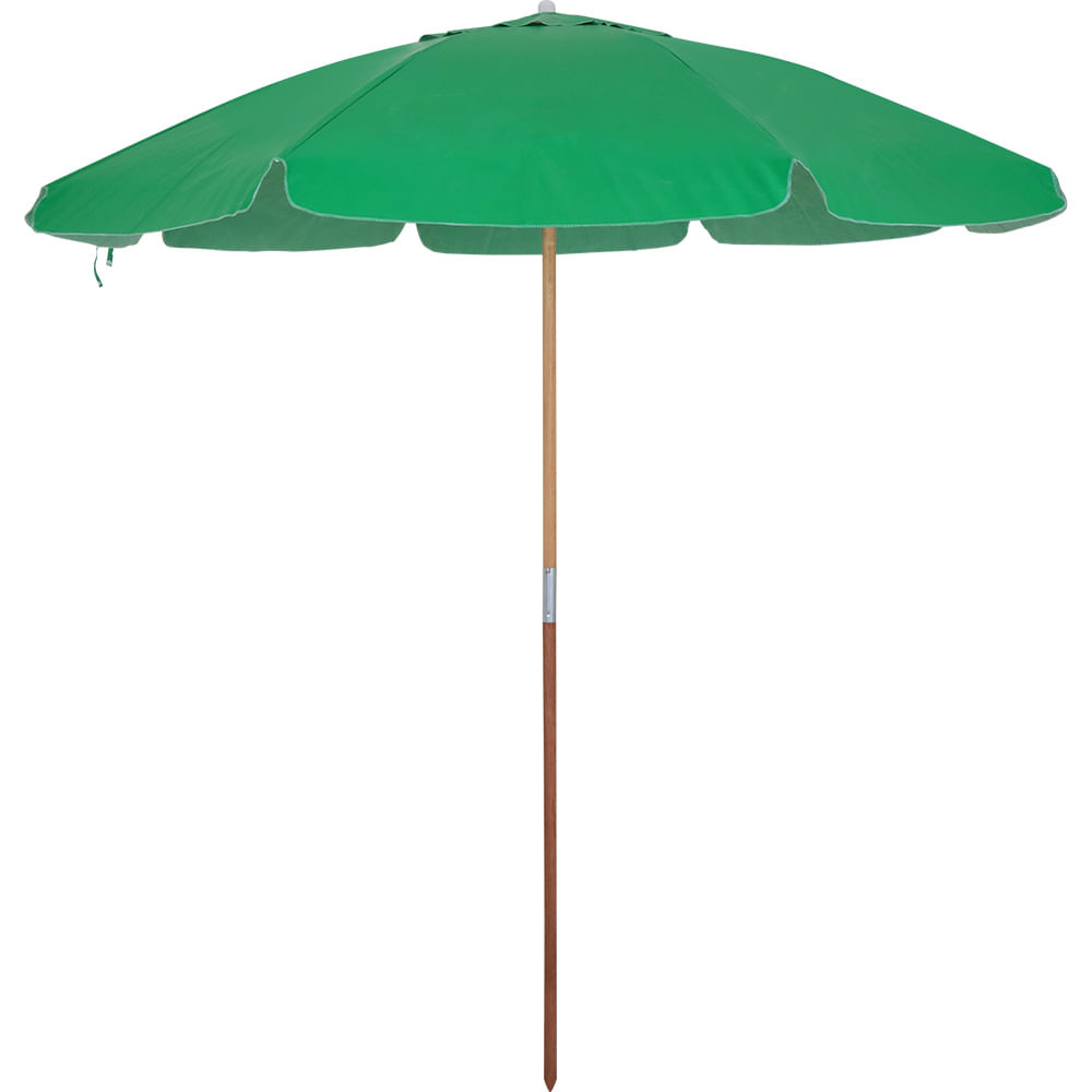 Guarda-Sol Guarapari em Bagum e Haste de Madeira 1,60m Verde Bandeira Bel - Sports & Outdoors
