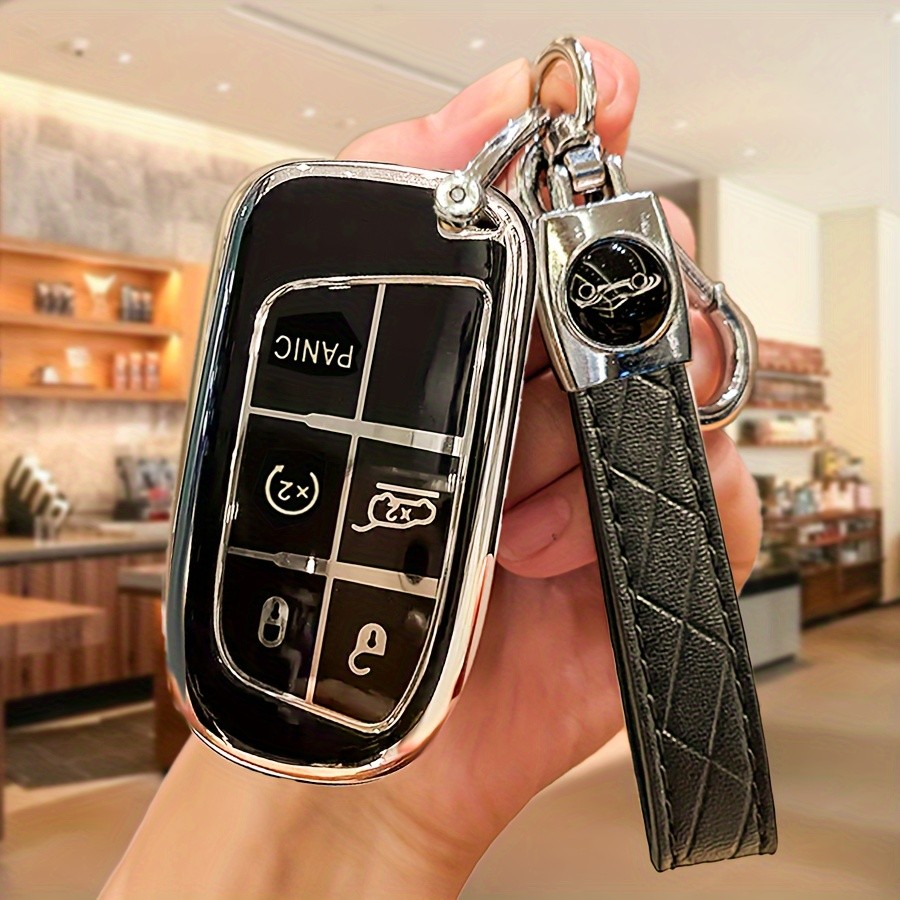 Capa De Proteção De Chave De Carro Em TPU Macio Para Jeep Chrysler 200 300 Dodge RAM Challenger Voyager Smart Key