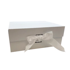 Kit 14 Caixa Branca de Papel Rígido Retangular com Imã e Fita - 20x18,2x8cm