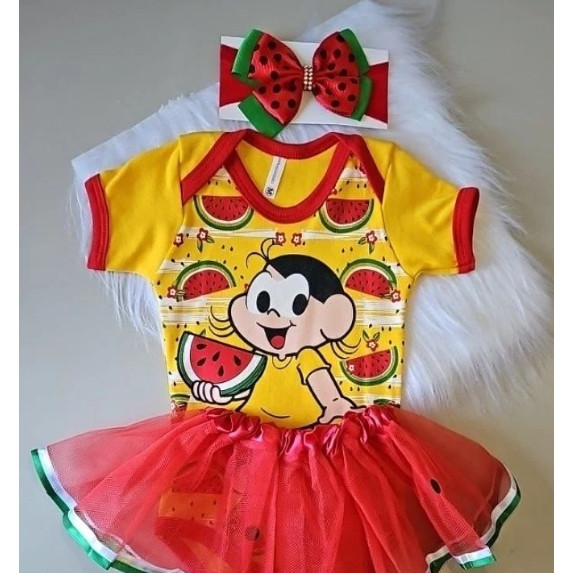 Body De Bebê Temático Magali, Turma da Monica Cascão, Cebolinha, Monica