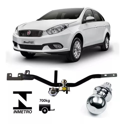 Engate Reboque Fiat Grand Siena 2012 2013 2014 2015 2016 2017 2018 2019 2020 2021 2022 2023 500kg bOM