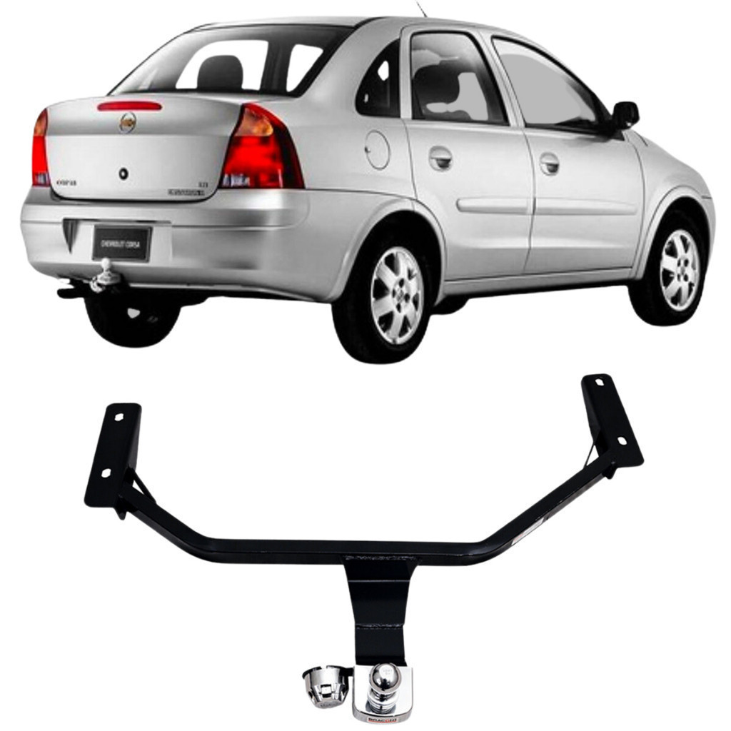 Engate Reboque Rabicho Fixo Chevrolet Corsa Sedan 2002 A 2012 Aco Resistente Cap Carga 700kg Inmetro tOP