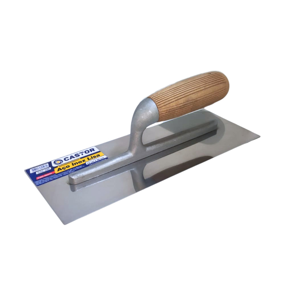 Desempenadeira aço inox 12x30cm Lisa Cabo aberto - Castor em Oferta na Shopee