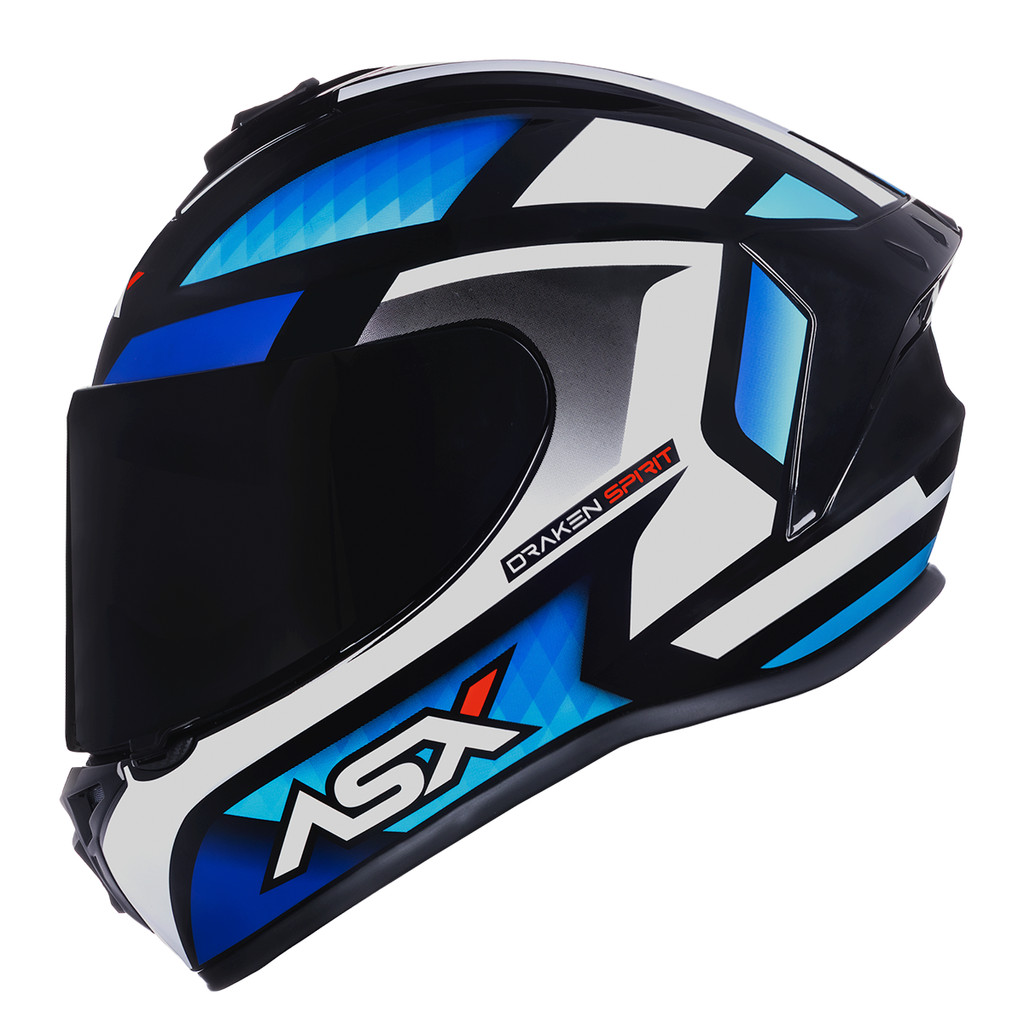 Capacete Asx Draken Spirit Brilho Preto/Azul/Branco Tamanhos Lançamento - Spare Parts and Accessories for Vehicles