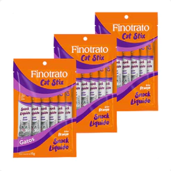 Kit 3 Petisco Cat Stix Sabor Frango Finotrato - 6 Unid. 15G