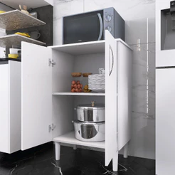 Gabinete Balcão Multiuso 2 Portas para Micro-ondas Sem Rodízio