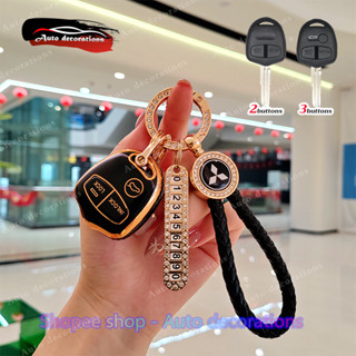 Capa De Chave Mitsubishi Para LANCER EX TRITON PAJERO ASX ATTRAGE SPACE WAGE Chaveiro Borda Dourada anti-Perda Sem em Oferta na Shopee