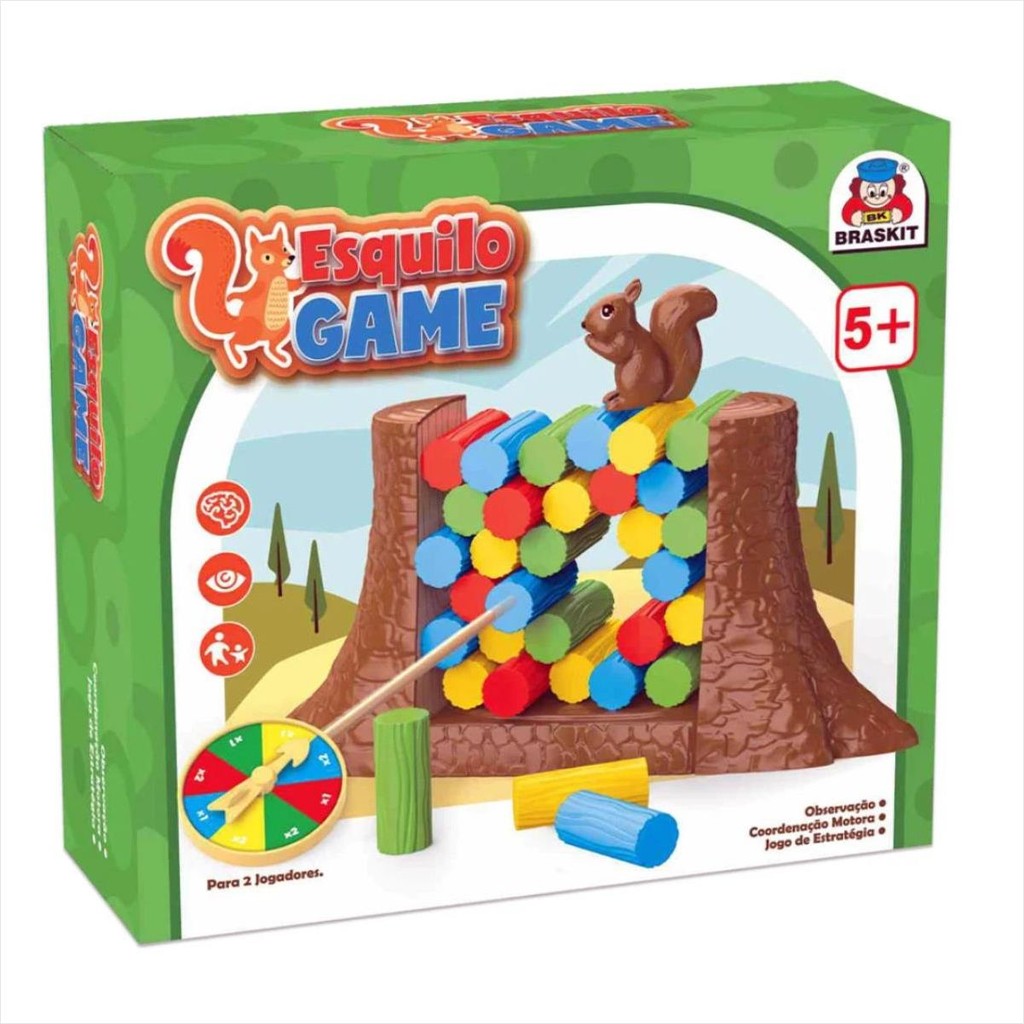 Jogo Esquilo Game Braskit - Brinquedo Educativo e Divertido para Crianças - Interativo Infantil