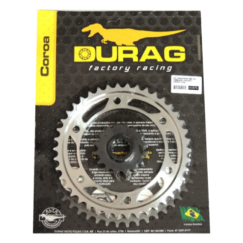 KIT COROA E PINHÃO DURAG HONDA CBR 1000 RR 06-17 16/42 530 AÇO 1045