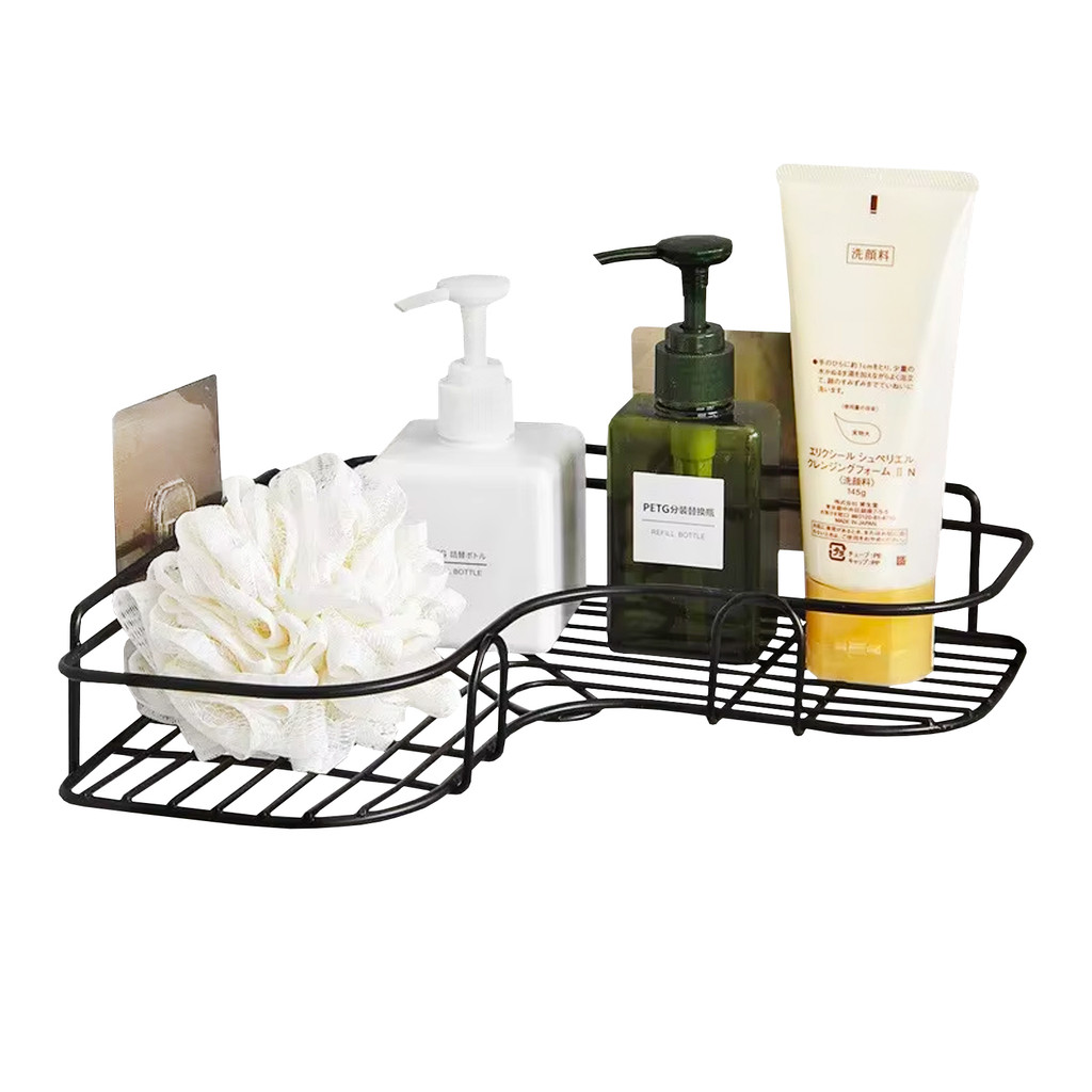 Cantoneira Prateleira de Canto Adesiva Preta Porta Shampoo e Sabonete Sem Furos MMHouse