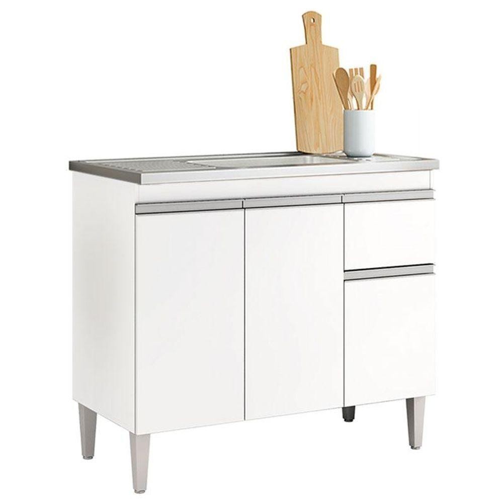 Balcão De Pia Tatiane 100cm Branco Brilho - Ajl em Oferta na Shopee