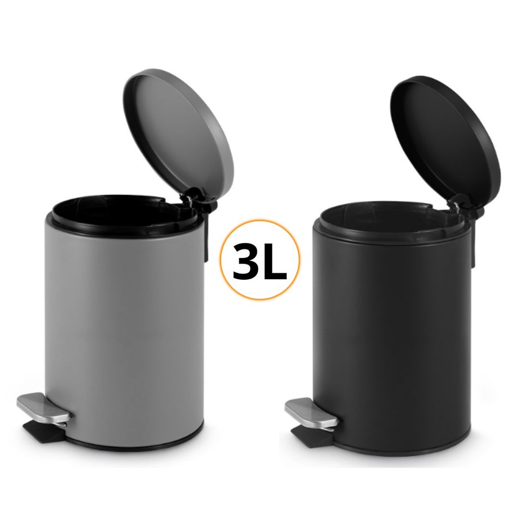 Lixeira Aço Inox Premium 3 Litros Com Pedal  Antiaderente Acabamento Matte em Oferta na Shopee