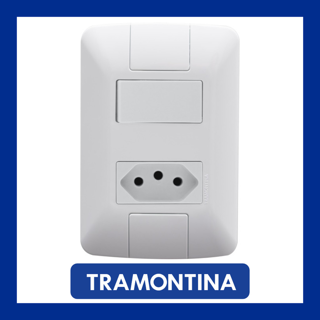 Kit 5 Tomadas com Interruptor 10A + Tecla 6A Aria Tramontina