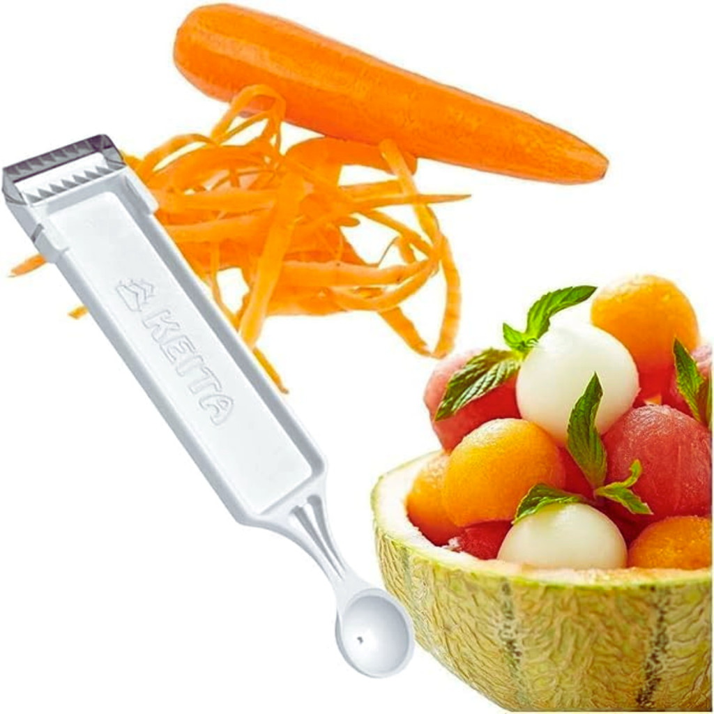 Kit 2 Descascador Boleador Frutas Legumes Batata Lamina Aço Inox