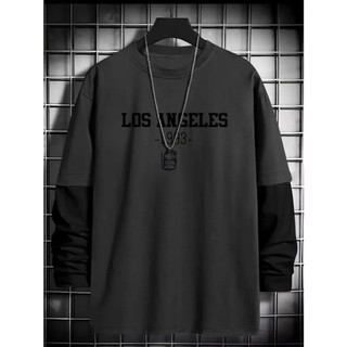 Camiseta Manga Longa Chumbo Streetwear Modelo: "Los Angeles" - Tumblr CAMLG-1506-GRF  NESTAR