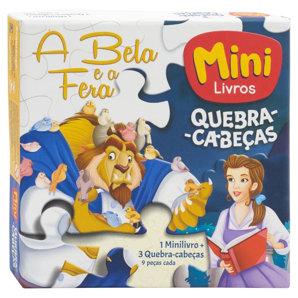 Quebra-Cabeça + Mini Livro | A Bela e a Fera em Oferta na Shopee