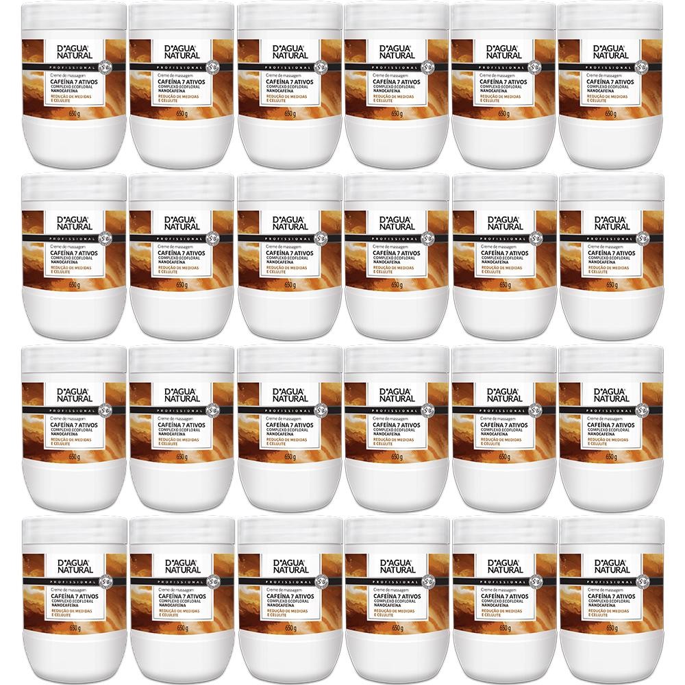 Kit 24 Potes Creme De Massagem Corporal Dagua Natural Cafeína 7 Ativos 650g Reduz Medidas e Celulite