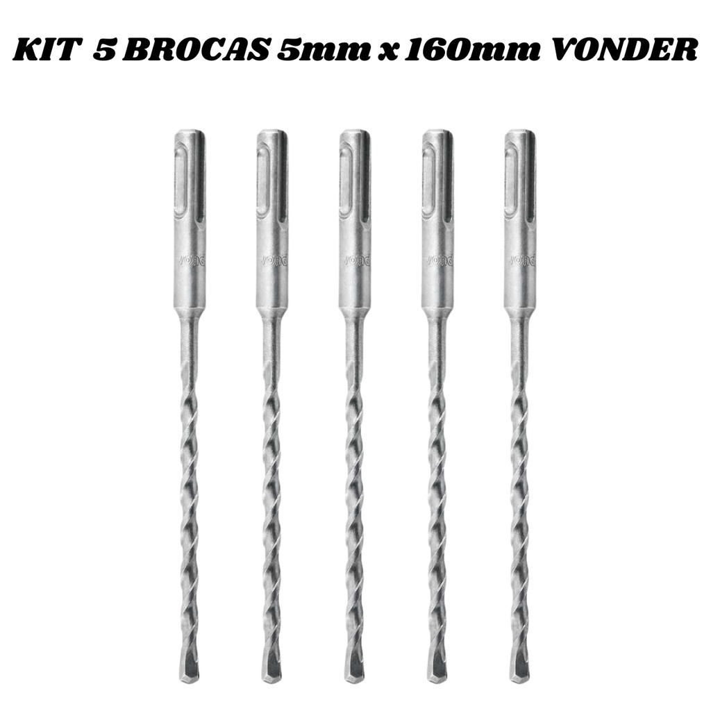 Kit Brocas Para Furadeira 5mm x 160mm Vonder