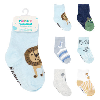 Kit 6 Pares Meia Colorida Pimpolho Tamanho 21-25 (1-3 anos) Menino em Oferta na Shopee