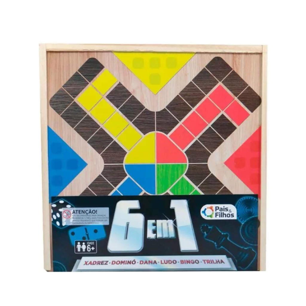 Estojo de Jogos 6 em 1 Brinquedo Educativo 6+ anos Pais e Filhos - 2879-1 em Oferta na Shopee
