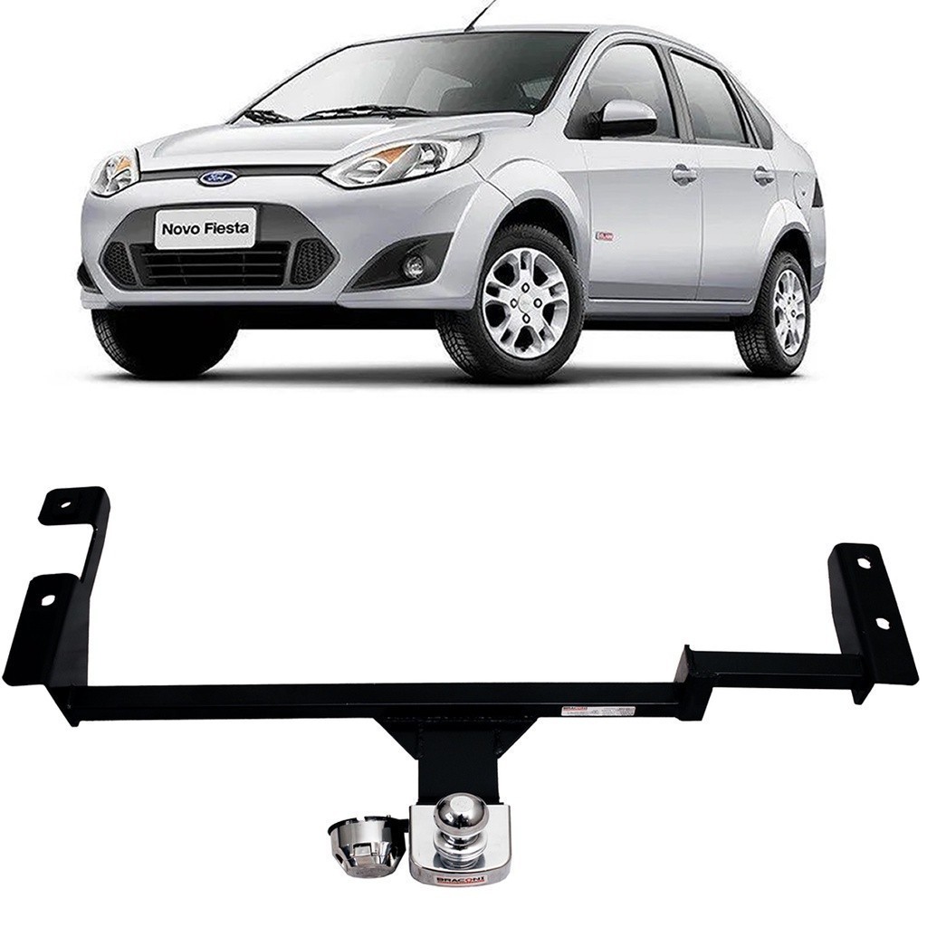 Engate Reboque Rabicho Fixo Fiesta Sedan 2002 A 2012 Exc New Fiesta Cap Carga 700kg Aco Resistente tOP