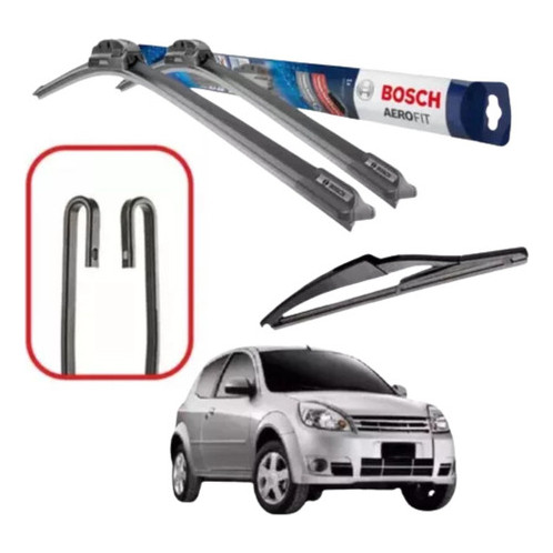 Kit 3 Palhetas Dianteiras/traseira Bosch Ford Ka 2002 A 2010 em Oferta na Shopee