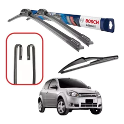Kit 3 Palhetas Dianteiras/traseira Bosch Ford Ka 2002 A 2010
