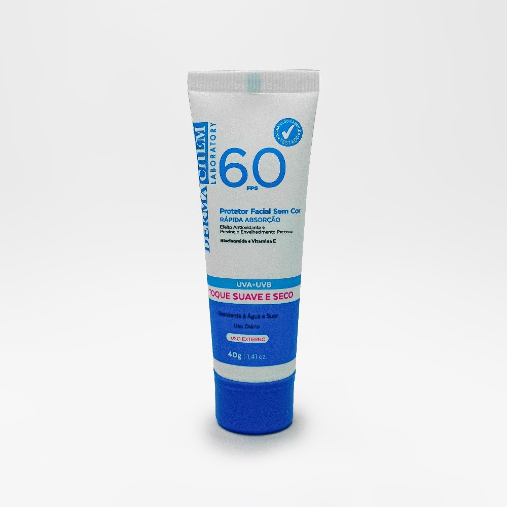 Protetor Solar Rosto FPS60 40g Dermachem em Oferta na Shopee