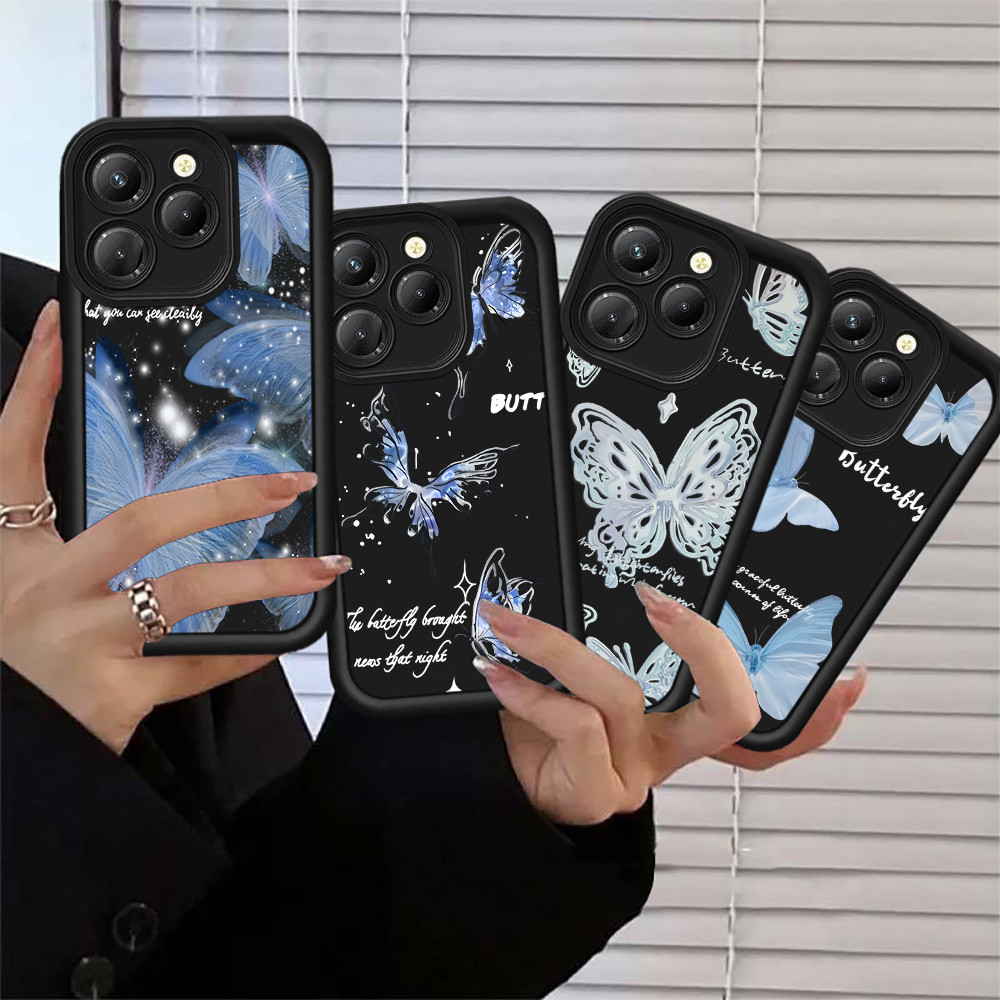 Capa De Telefone Borboleta Gradiente Azul Samsung S24 Ultra S24 Plus S23 S22 S21 M34 F34 A15 A14 A13 A55 A35 A54 S23FE S