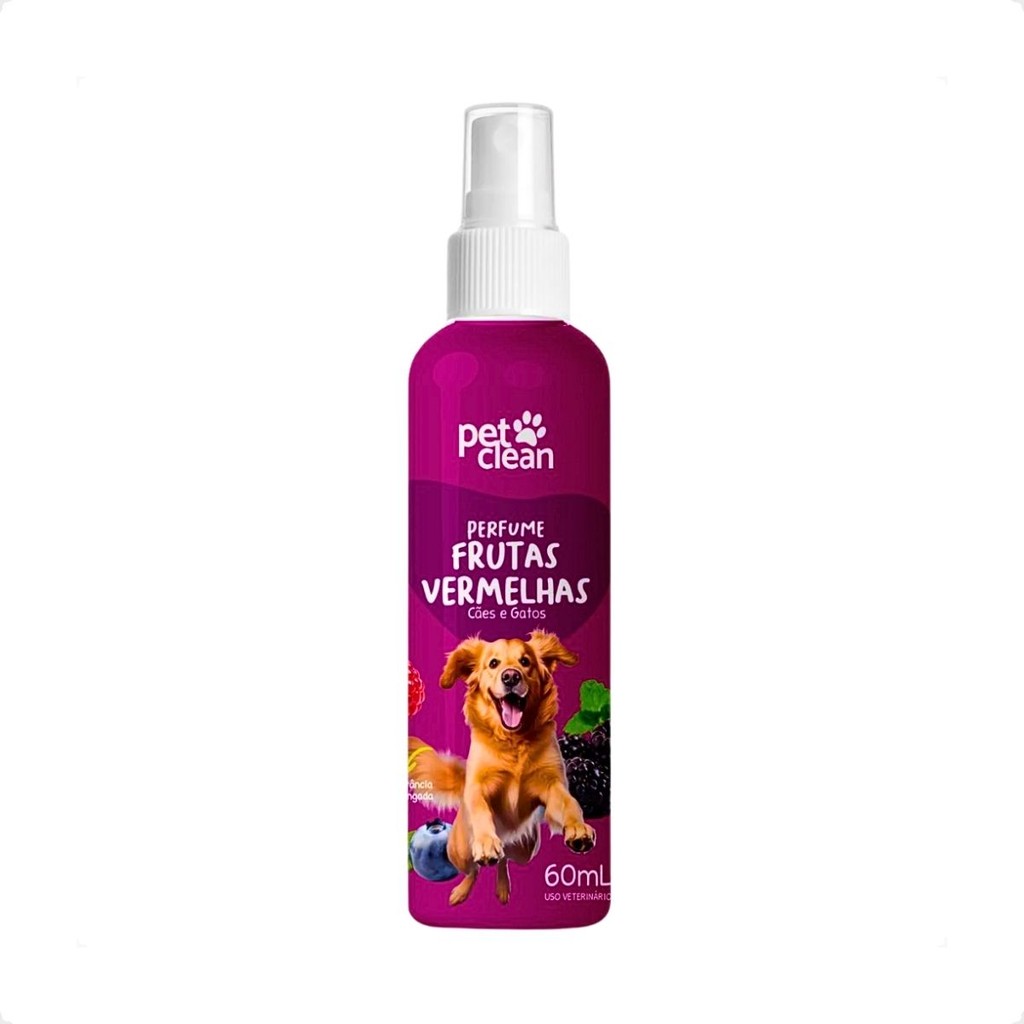 Perfume Frutas Vermelhas Cães E Gatos Pet Clean - 60Ml - Pets